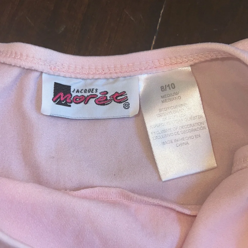 jacques moret leotard with rhinestones and skirt pink 8/10